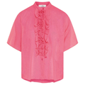0039 ITALY Bluse DAISY aus Leinen - Rot