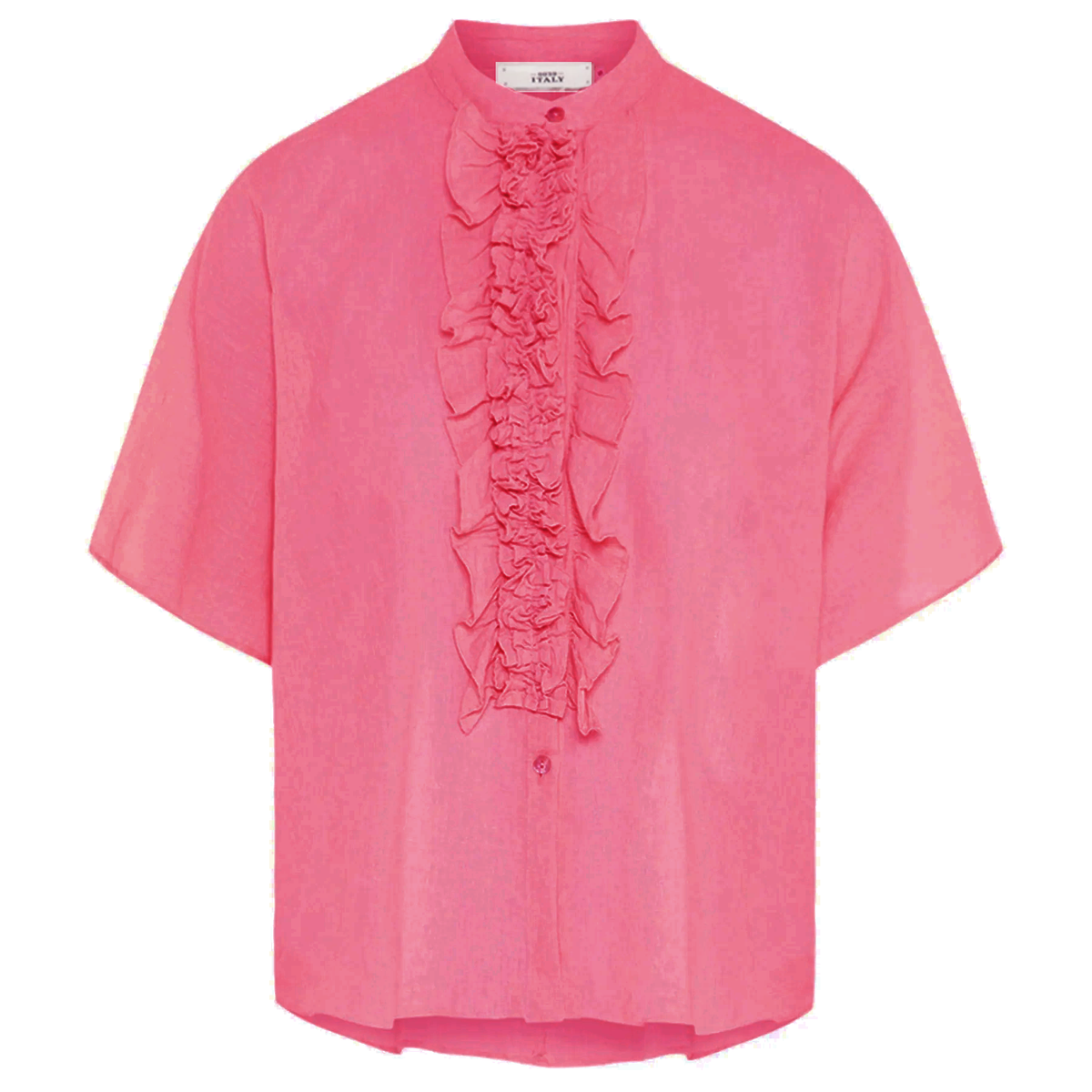 0039 ITALY Bluse DAISY aus Leinen - Rot