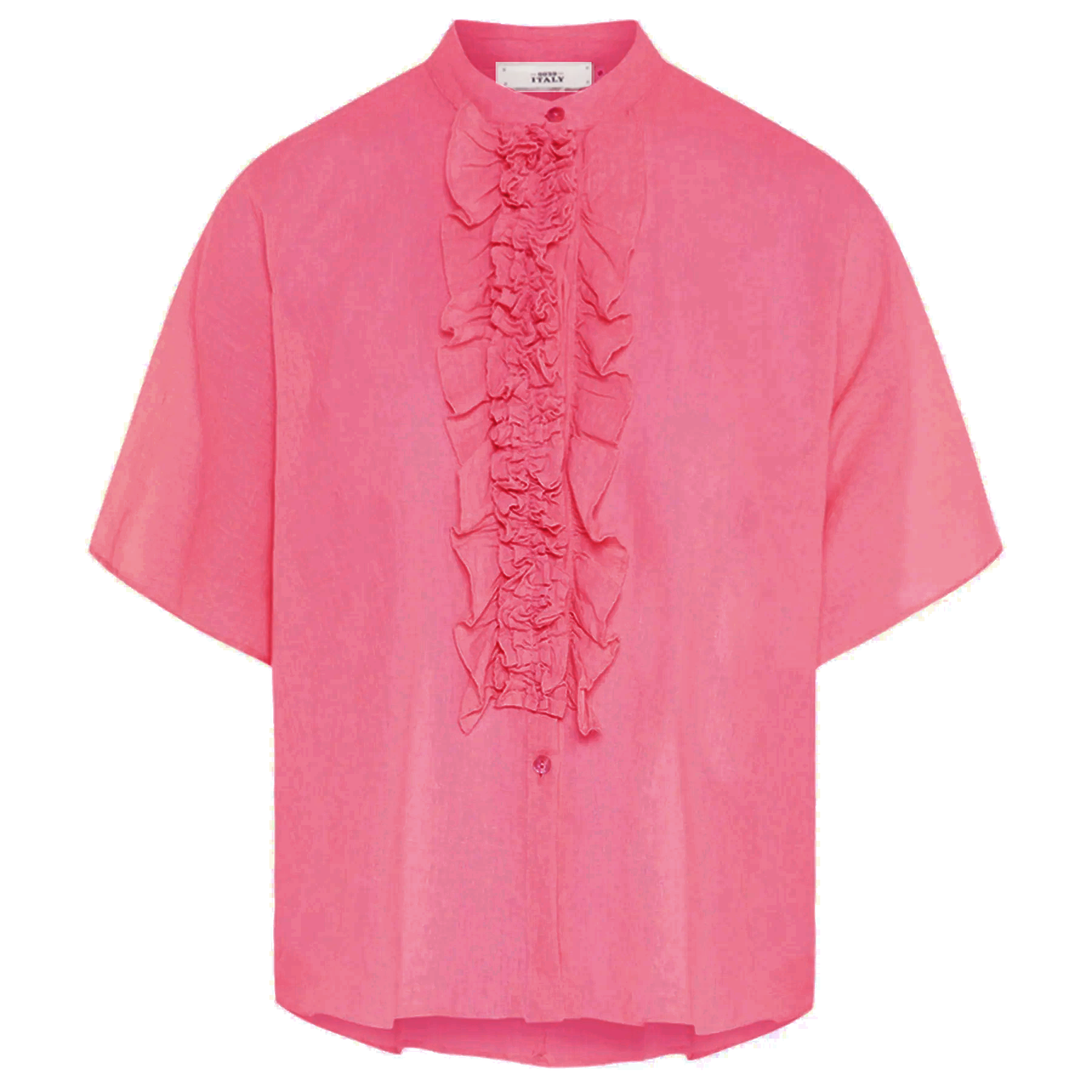 0039 ITALY Bluse DAISY aus Leinen - Rot