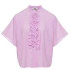 0039 ITALY Bluse DAISY mit Leinen - Rosa