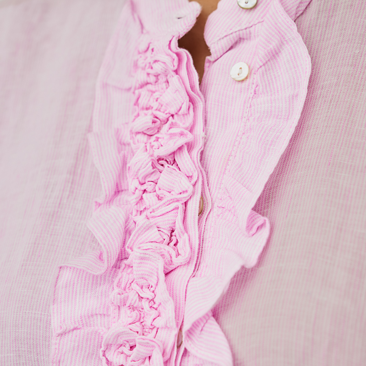 0039 ITALY Bluse DAISY mit Leinen - Rosa
