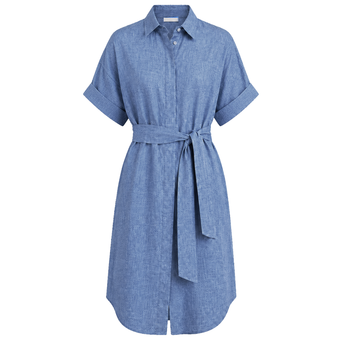 0039 ITALY Kleid DERBY aus Leinen - Blau