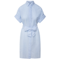 0039 ITALY Kleid DERBY mit Leinen - Blau