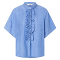 0039 ITALY Bluse DAISY aus Leinen - Ultramarine