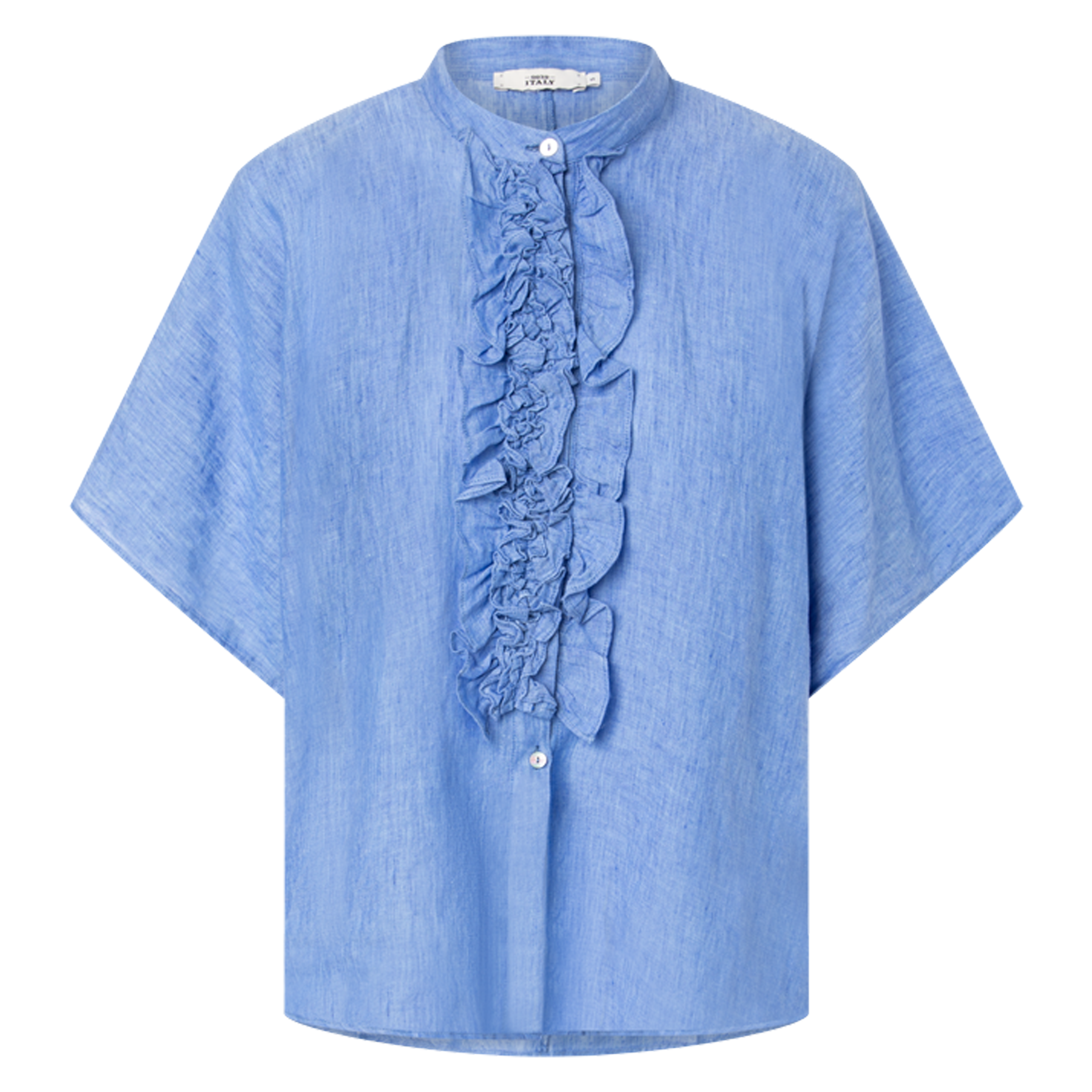 0039 ITALY Bluse DAISY aus Leinen - Ultramarine