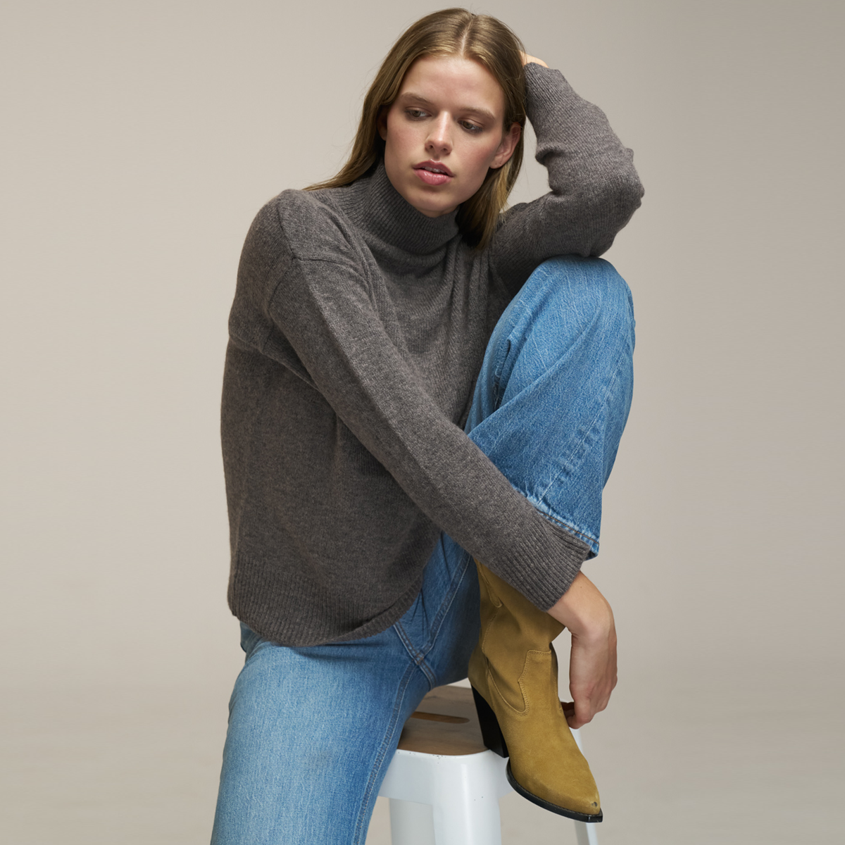 0039ITALY Pullover NINA mit Kaschmir - Braun