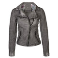 PROUD Jacke JAPURA im Bikerstil Damen in Grau - Vorderansicht