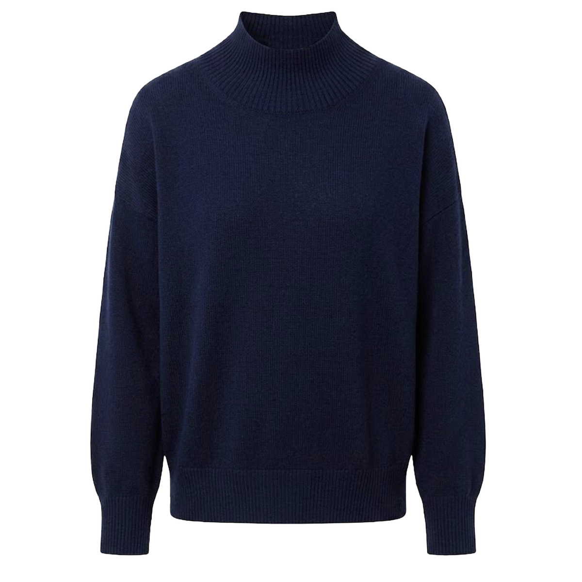 0039ITALY Rollkragenpullover NINA mit Kaschmir - Blau