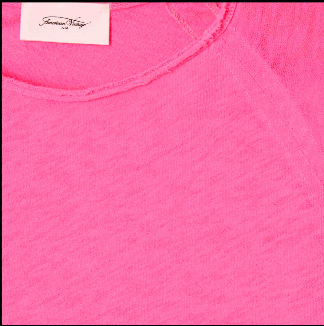 AMERICAN VINTAGE Langarmshirt SONOMA aus Baumwolle - Pink Acid Fluo