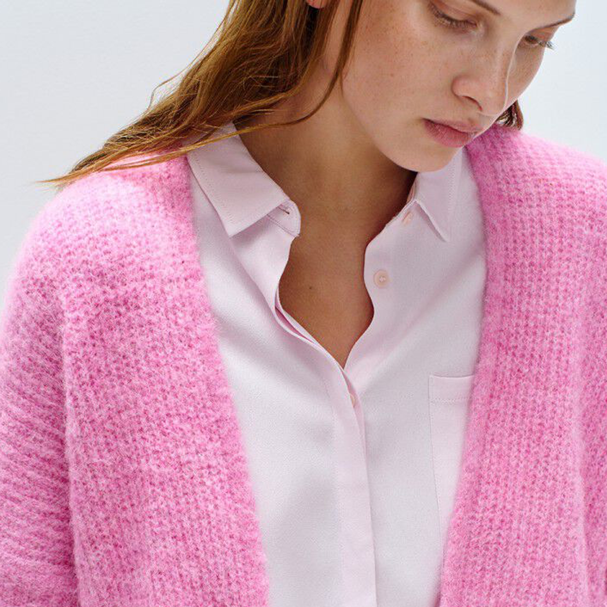 AMERICAN VINTAGE Cardigan EAST mit Alpaka - Rose Bubble Chine