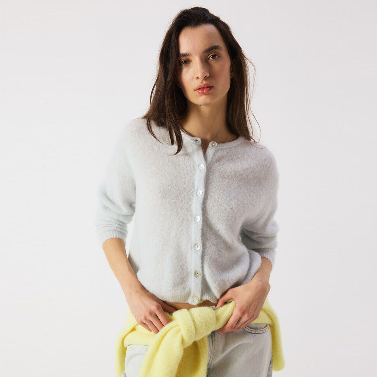 AMERICAN VINTAGE Cardigan VITOW mit Alpaka - Blau