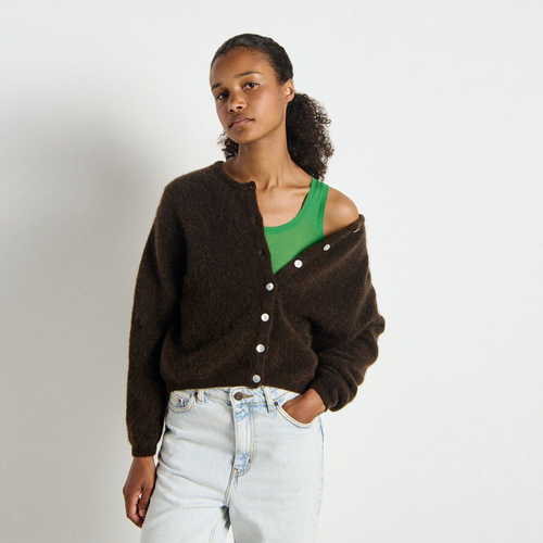 AMERICAN VINTAGE Cardigan VITOW mit Alpaka - Braun