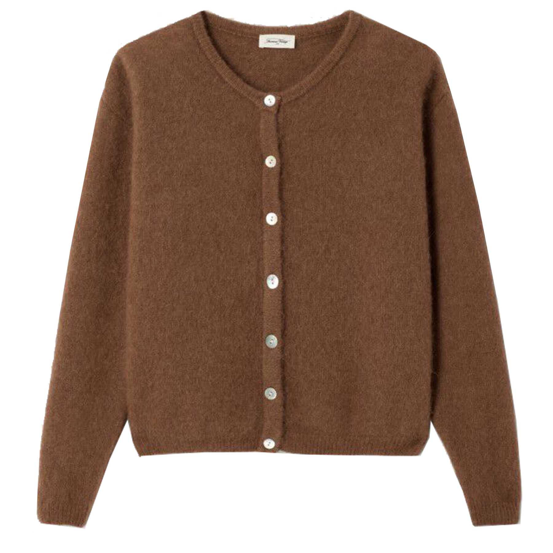 AMERICAN VINTAGE Cardigan VITOW mit Alpaka - Chocolat Chine