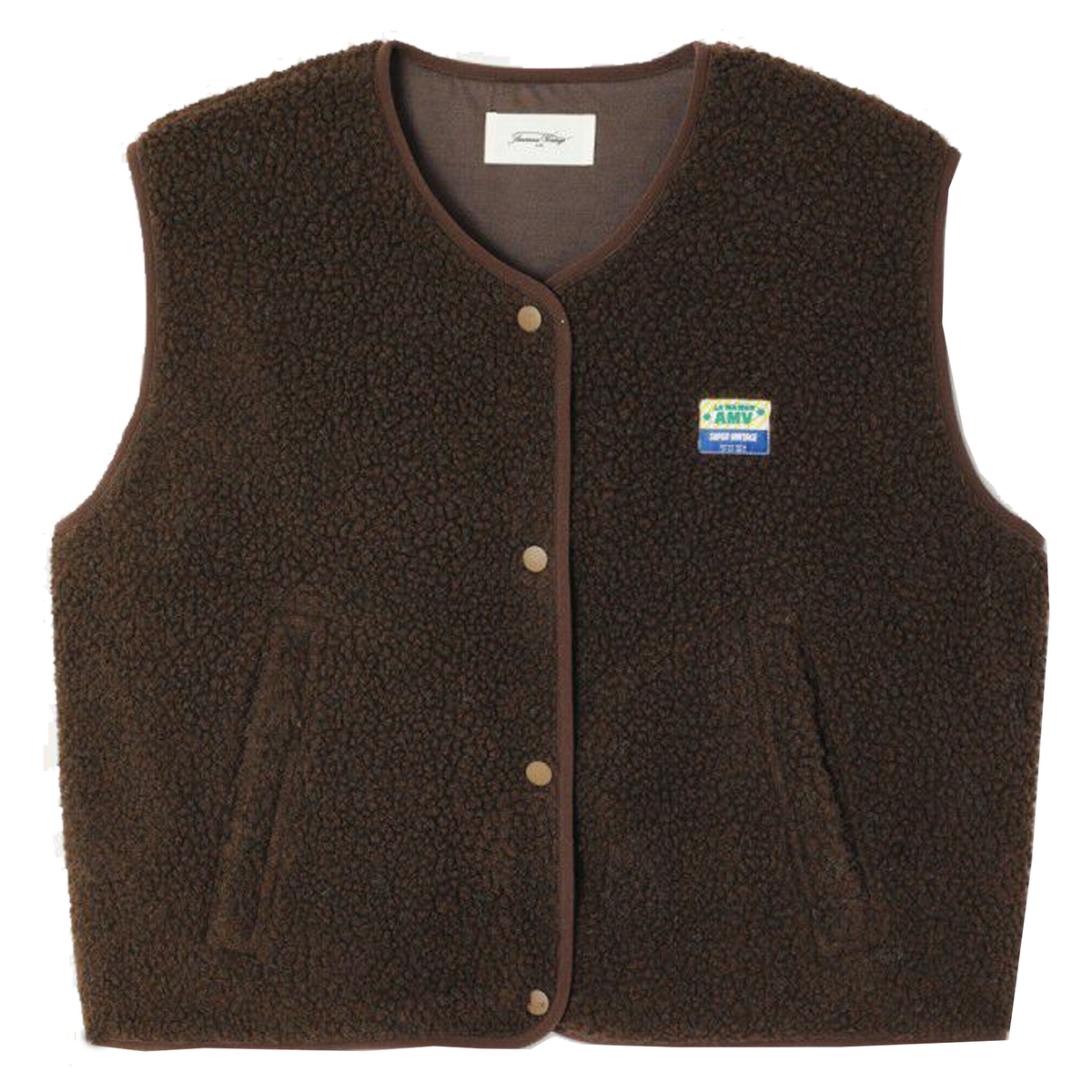 AMERICAN VINTAGE Weste HOKTOWN aus Teddy-Fell - Marronnier Chine – Foto 1