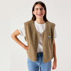 AMERICAN VINTAGE Weste HOKTOWN aus Teddy-Fell - Muscade Chine – Foto 2