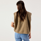 AMERICAN VINTAGE Weste HOKTOWN aus Teddy-Fell - Muscade Chine – Foto 3