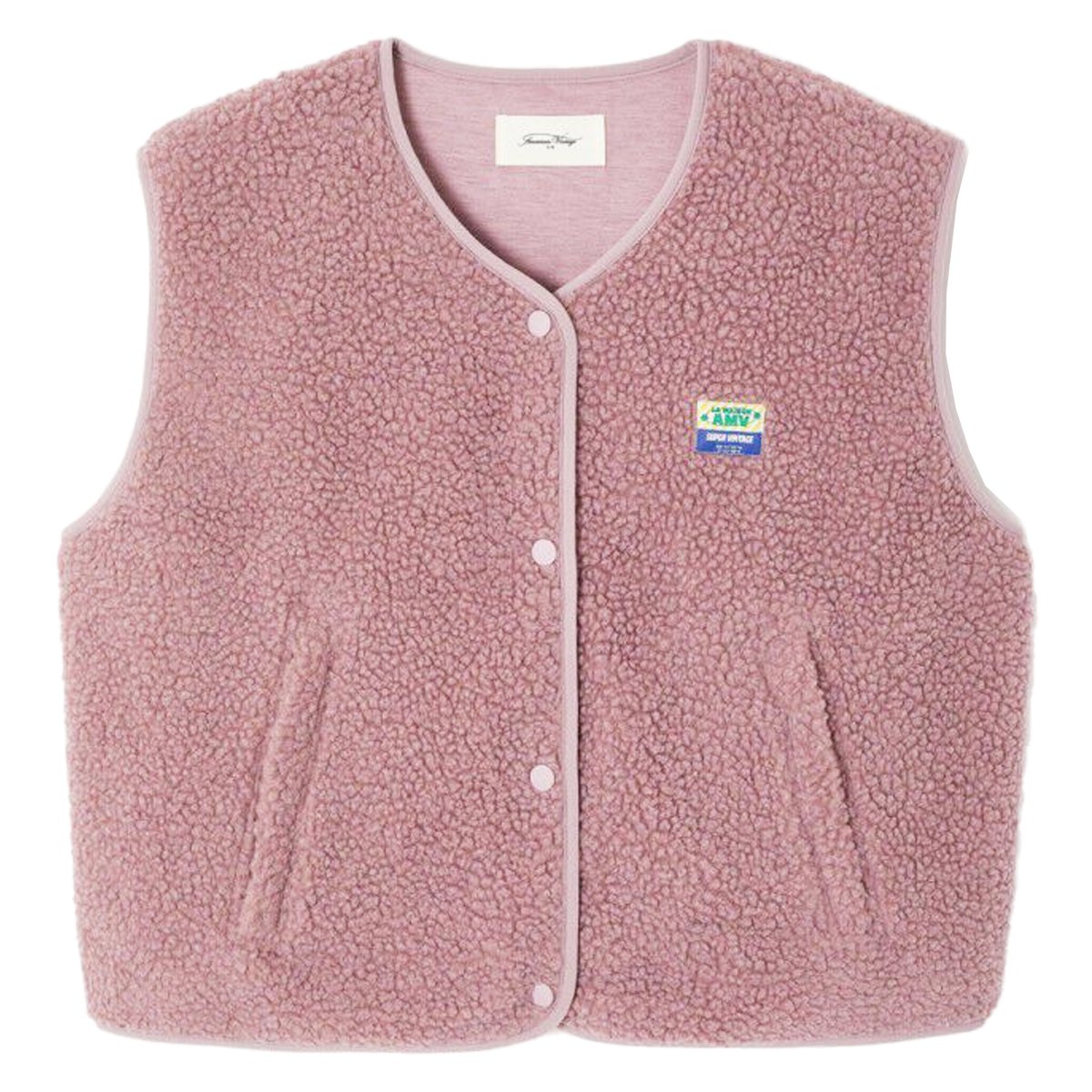AMERICAN VINTAGE Weste HOKTOWN aus Teddy-Fell - Altrosa