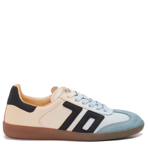 BACK70 Damen Sneaker CLOUD RAINBOW aus Leder in Yellow/Sky – Vorderansicht