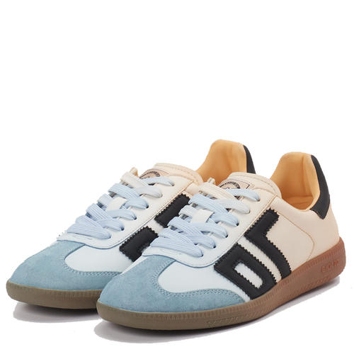 BACK70 Sneaker CLOUD RAINBOW aus Leder - Yellow/Sky