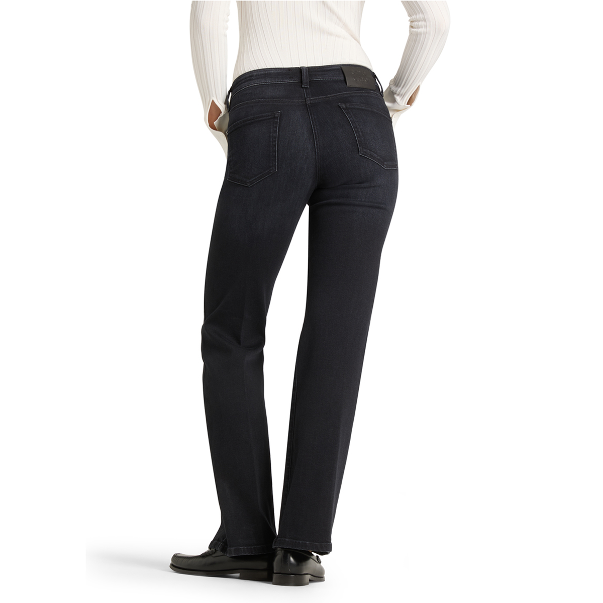 CAMBIO Jeans PARIS FLARED Mid Waist Damen in Schwarz - Detailansicht