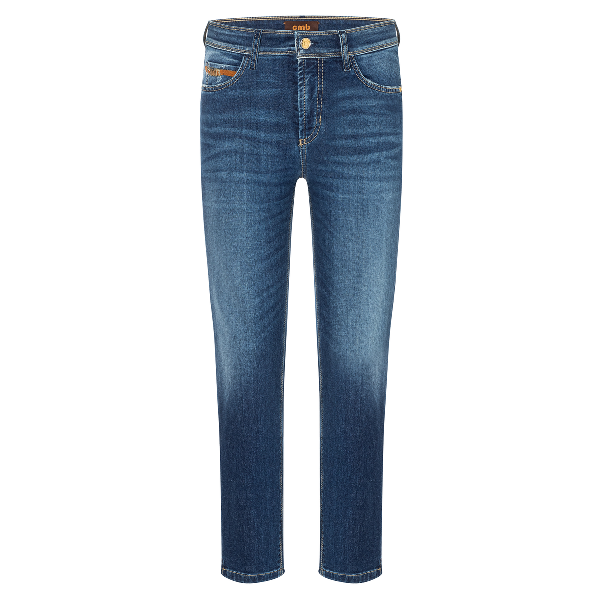 CAMBIO Jeans PIPER SHORT Mid Waist Damen in Blau - Vorderansicht