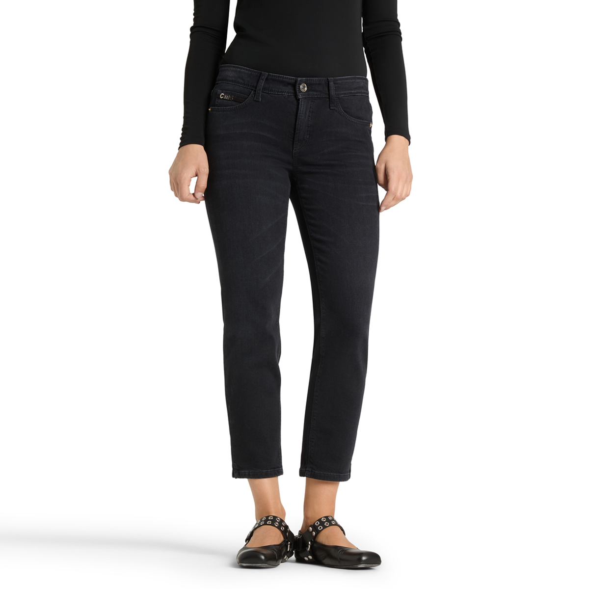CAMBIO Jeans PIPER SHORT Mid Waist Damen in Blau - Seitenansicht