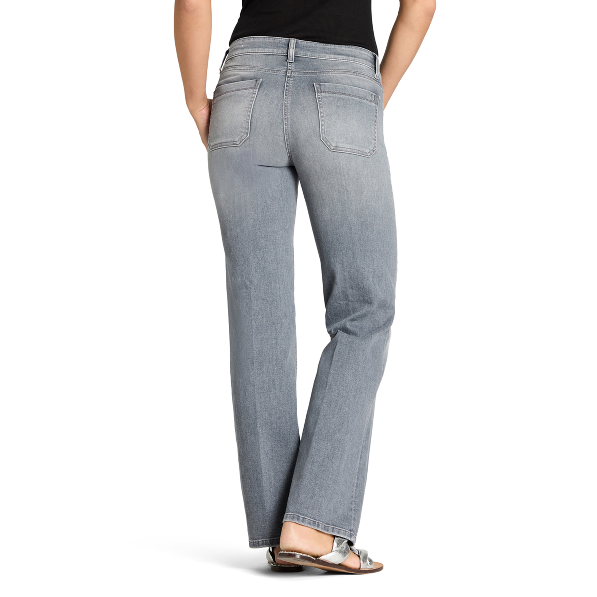 CAMBIO Jeans Tess Mid Waist Damen in Grau - Detailansicht