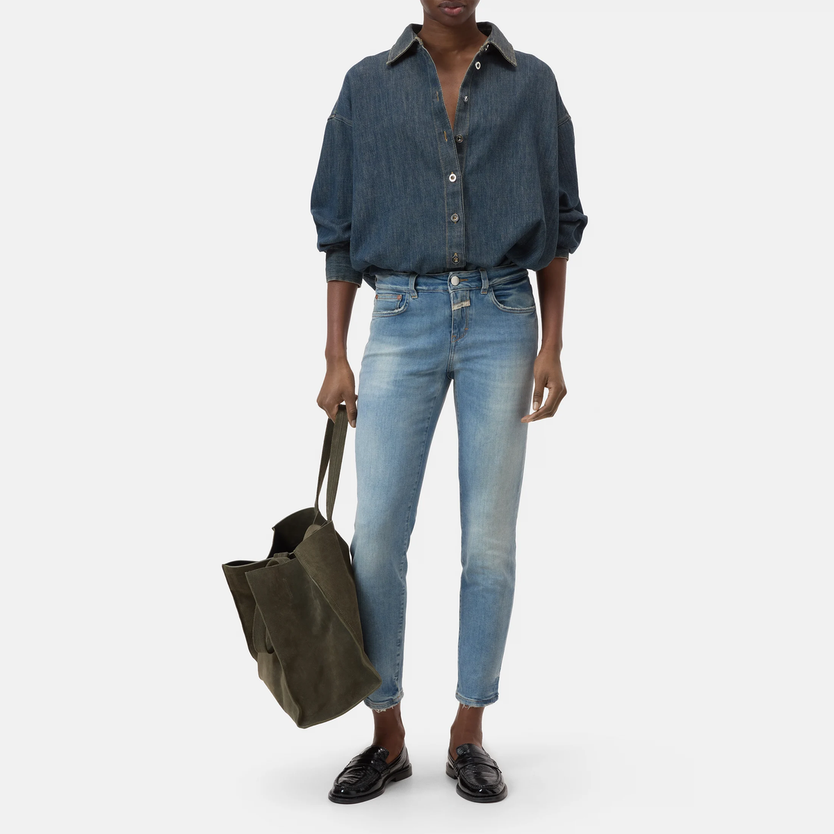 CLOSED Jeans BAKER Mid Waist Damen in Blau - Rückansicht