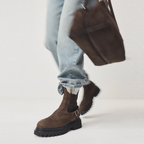 COPENHAGEN Boots aus Leder - Nabuc Chocolate