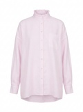 NARLI Bluse Rüsche Stehkragen Rosé Front