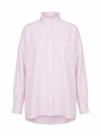 NARLI Bluse Rüsche Stehkragen Rosé Front