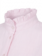 NARLI Bluse Rüsche Stehkragen Rosé Detail Kragen