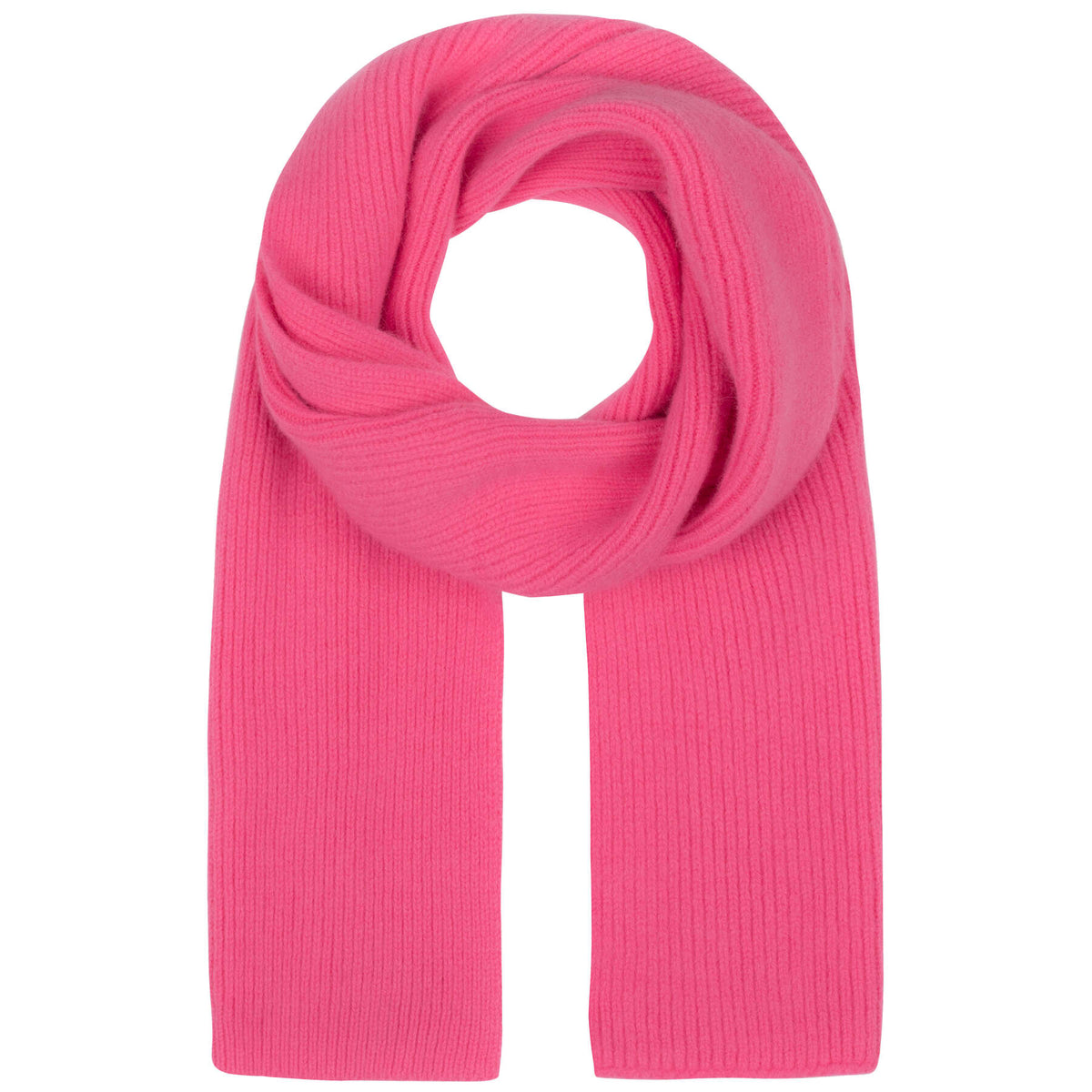 LE BONNET Strickschal aus Wolle Damen in Pink - Vorderansicht