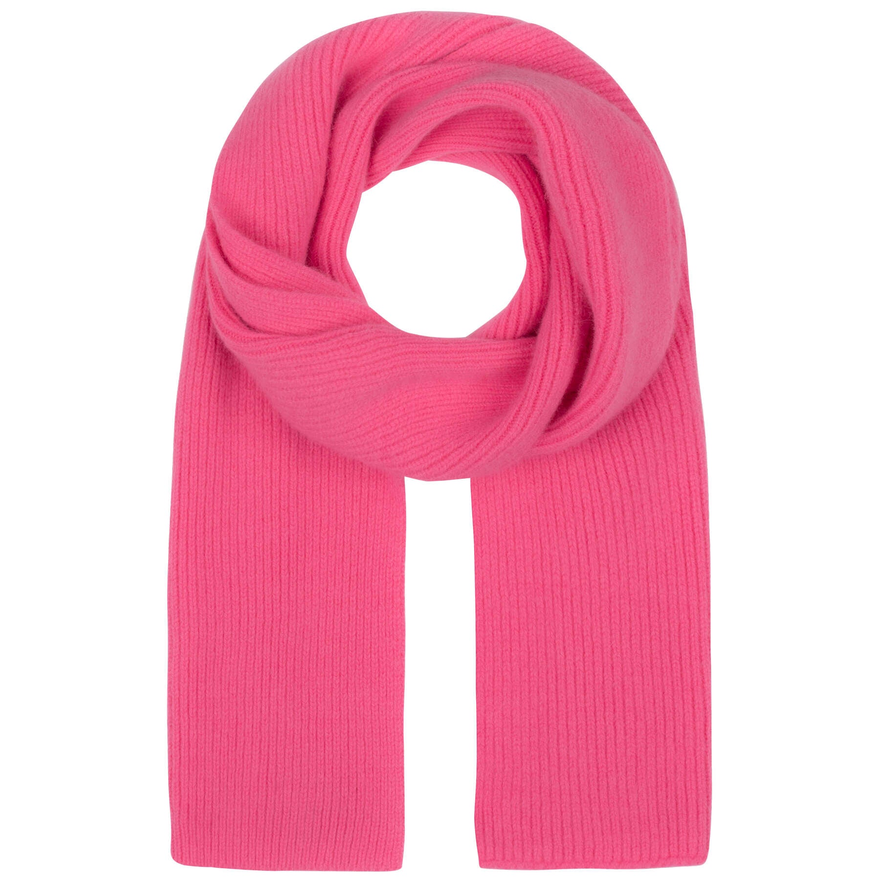 LE BONNET Strickschal aus Wolle Damen in Pink - Vorderansicht
