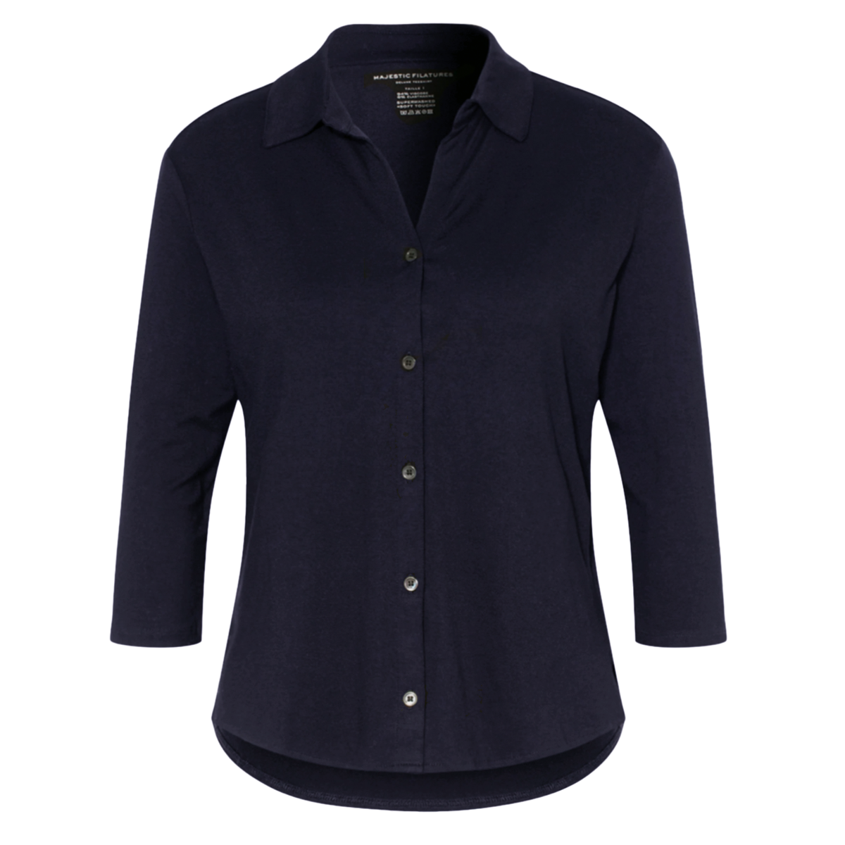 majestic-filatures-damen-basic-bluse-hemdbluse-marine-blau-m001-fch100-003-1