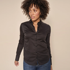 MOS MOSH Bluse TILDA mit Baumwolle Damen in Schwarz - Seitenansicht