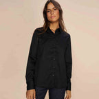 MOS MOSH Bluse MARTINA aus Baumwoll-Gemisch Damen in Schwarz - Seitenansicht