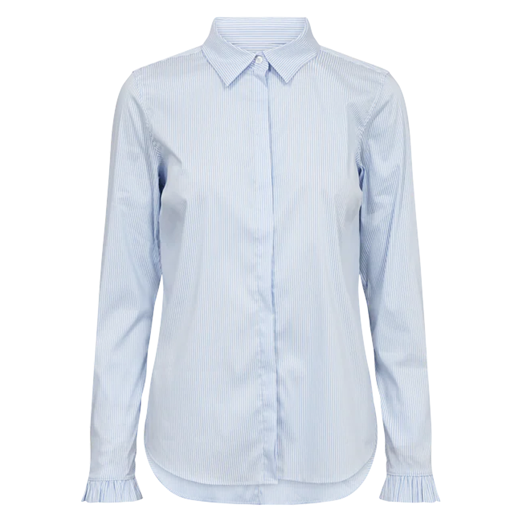 MOS MOSH Bluse MATTIE FLIP STRIPE mit Baumwolle Damen in Blau - Vorderansicht