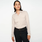 MOS MOSH Bluse MATTIE FLIP STRIPE mit Baumwolle Damen in Beige - Seitenansicht