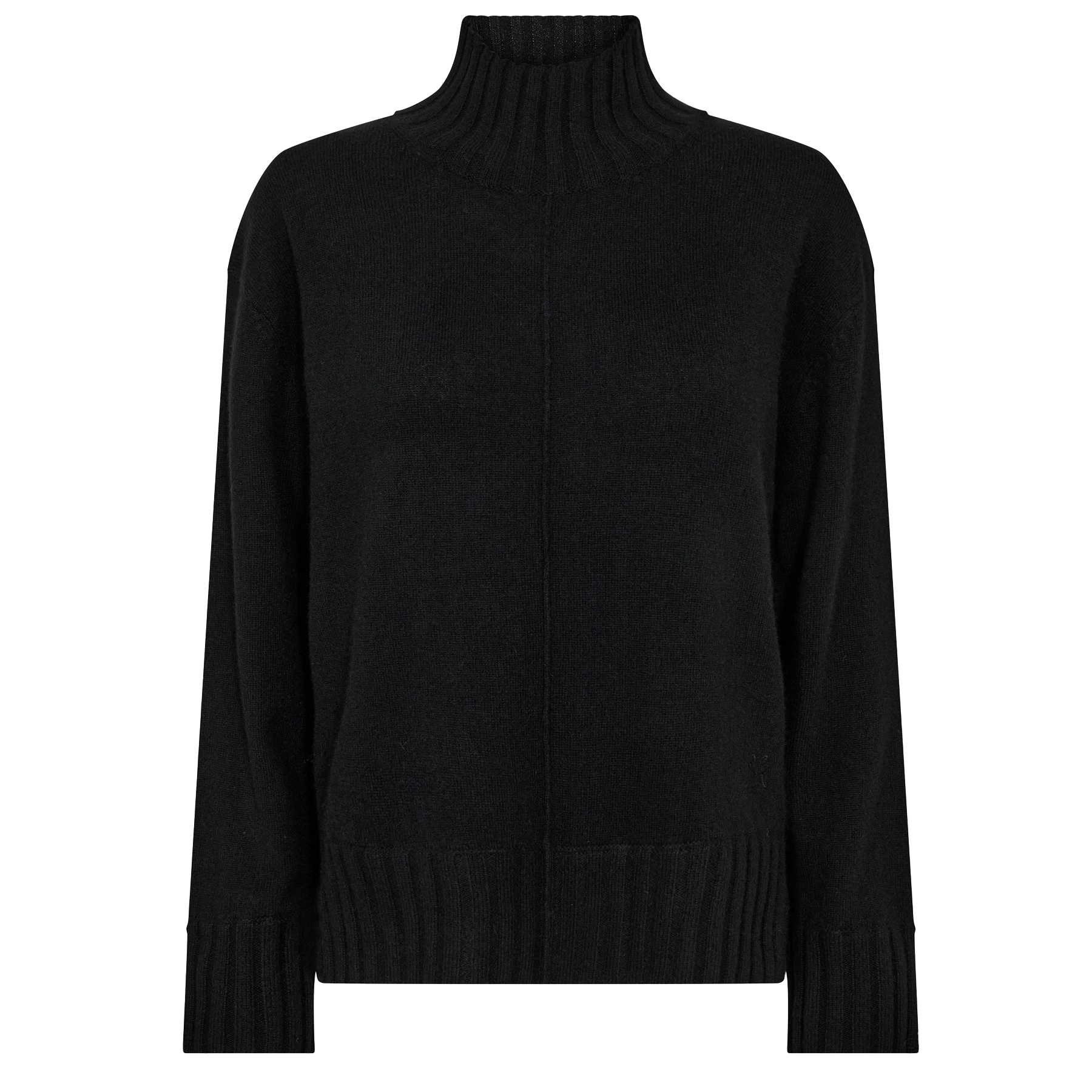 MOS MOSH Rollkragenpullover AIMA mit Kaschmir Damen in Schwarz - Vorderansicht