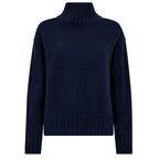 MOS MOSH Rollkragenpullover AIMA mit Kaschmir Damen in Blau - Vorderansicht