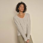 MOS MOSH Pullover THORA mit Alpaka Damen in Grau - Seitenansicht