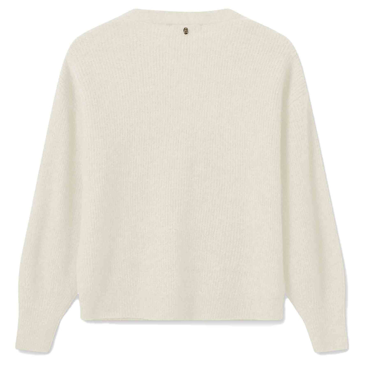 MOS MOSH Strickjacke THORA mit Alpakawolle Damen in Beige - Rückansicht