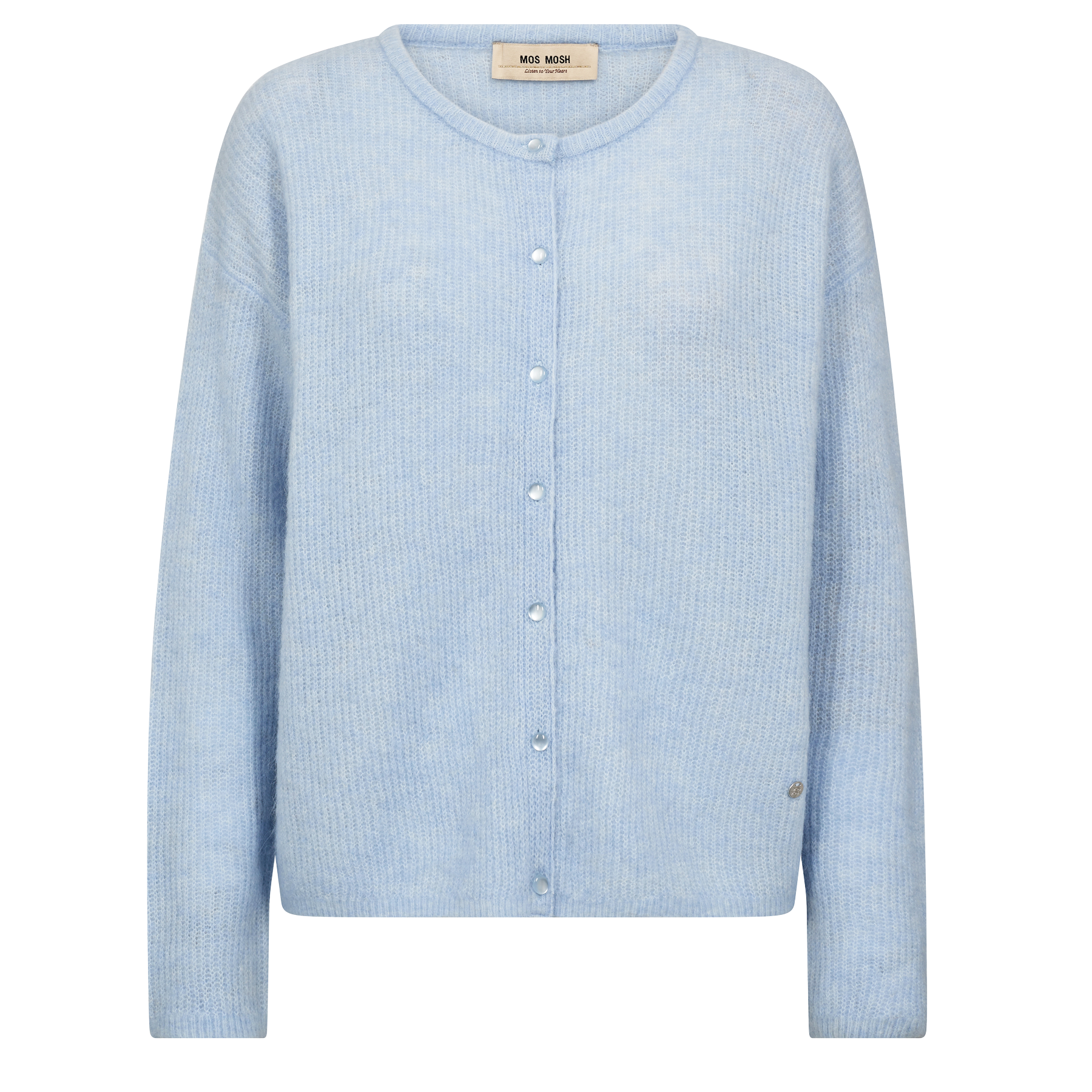 MOS MOSH Strickjacke ALMINE mit Alpaka - Cashmere Blue