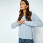 MOS MOSH Strickjacke ALMINE mit Alpaka - Cashmere Blue