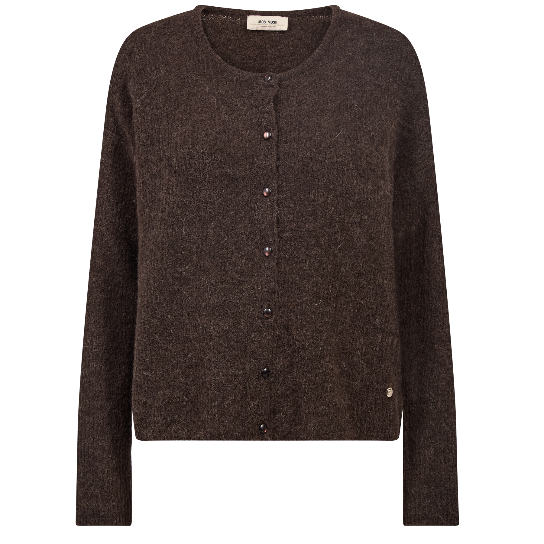 MOS MOSH Strickjacke ALMINE mit Alpaka - Braun