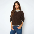 MOS MOSH Strickjacke ALMINE mit Alpaka - Braun
