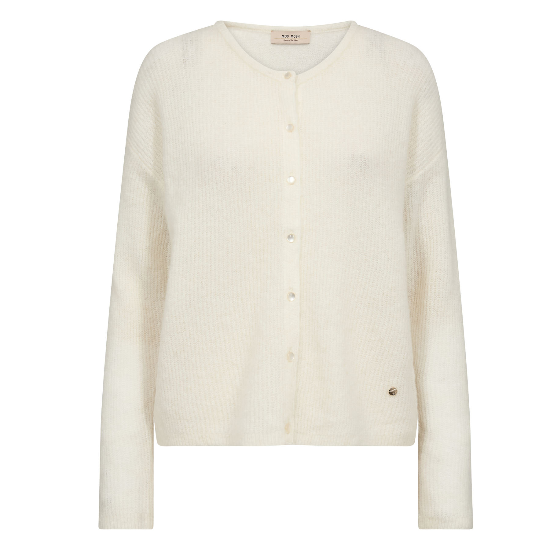 MOS MOSH Strickjacke ALMINE mit Alpaka - Ecru