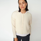 MOS MOSH Strickjacke ALMINE mit Alpaka - Ecru