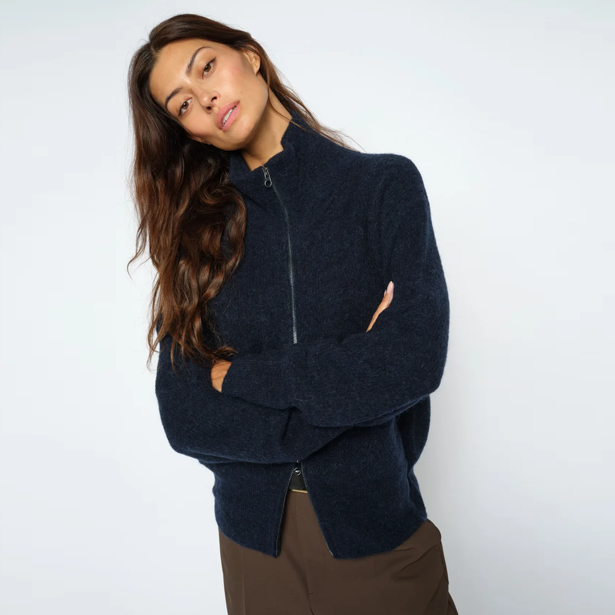MOS MOSH Cardigan THORA mit Alpaka - Salute Navy